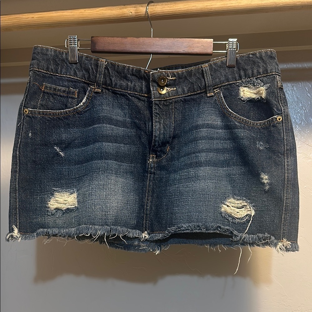 Mossimo Supply Co Blue Gray Mini Skirt Casual
